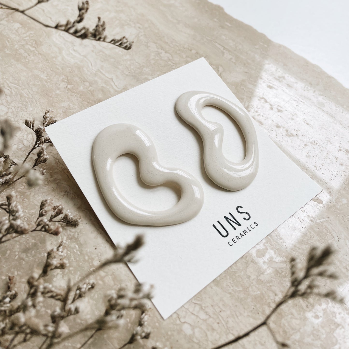 Sara Ivory Ceramic Earring