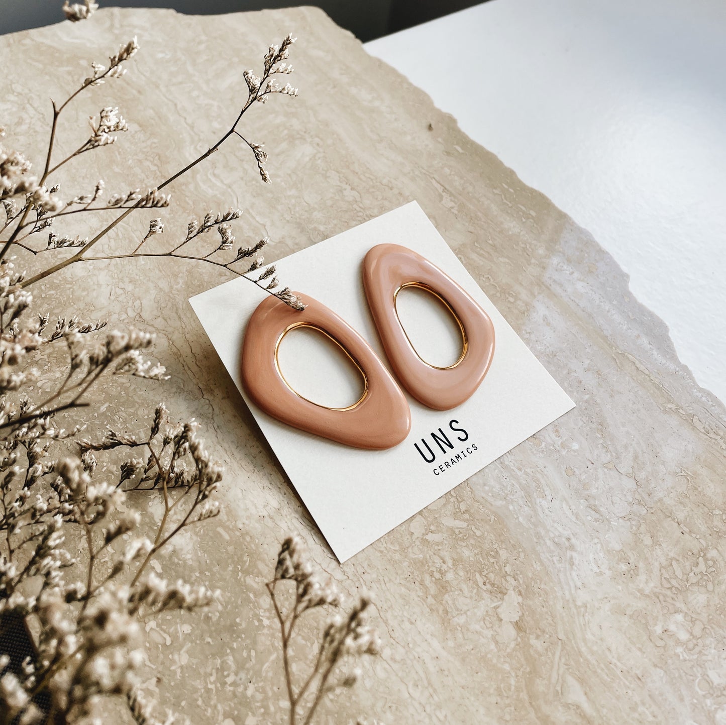 Zoe Rose Gold Ceramic Earring
