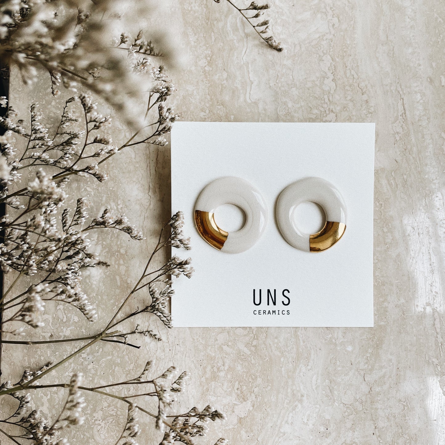Edelta Gold Ceramic Earring