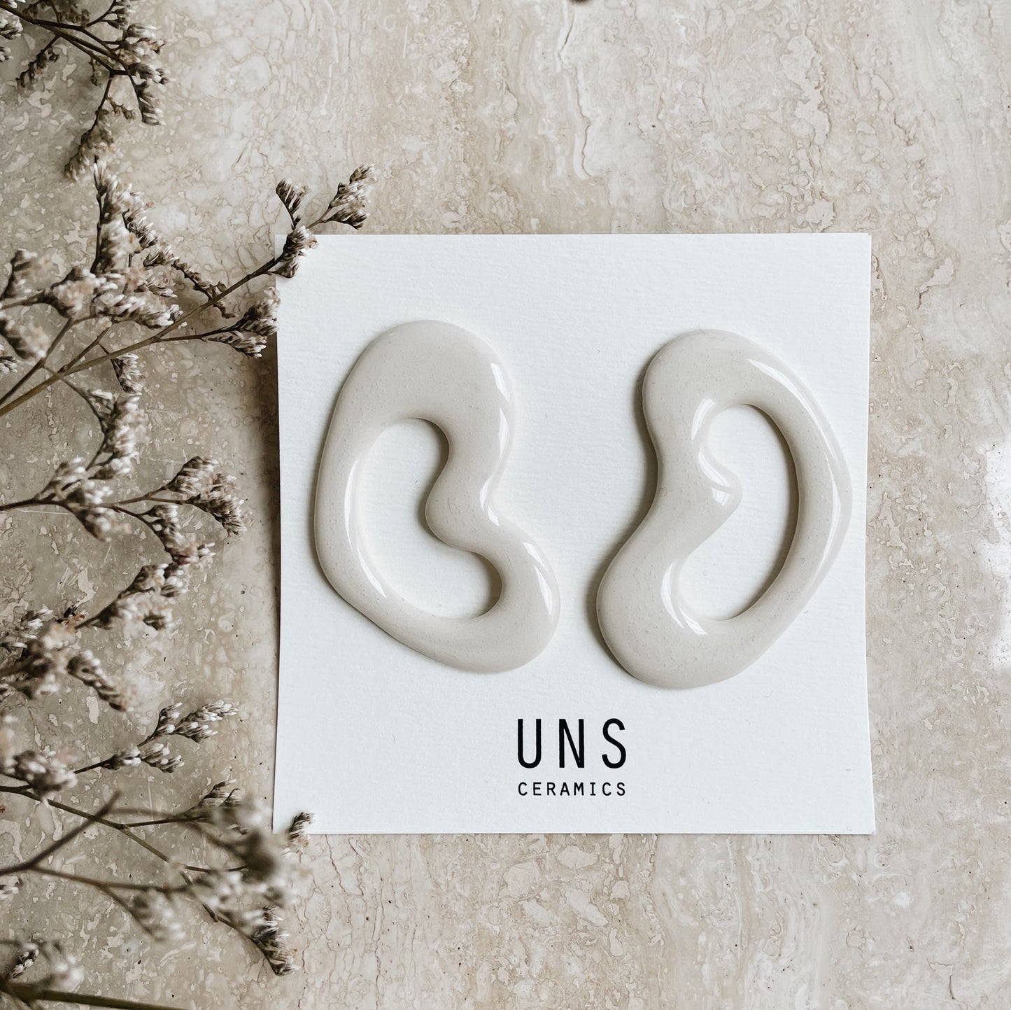 Sara Ivory Ceramic Earring