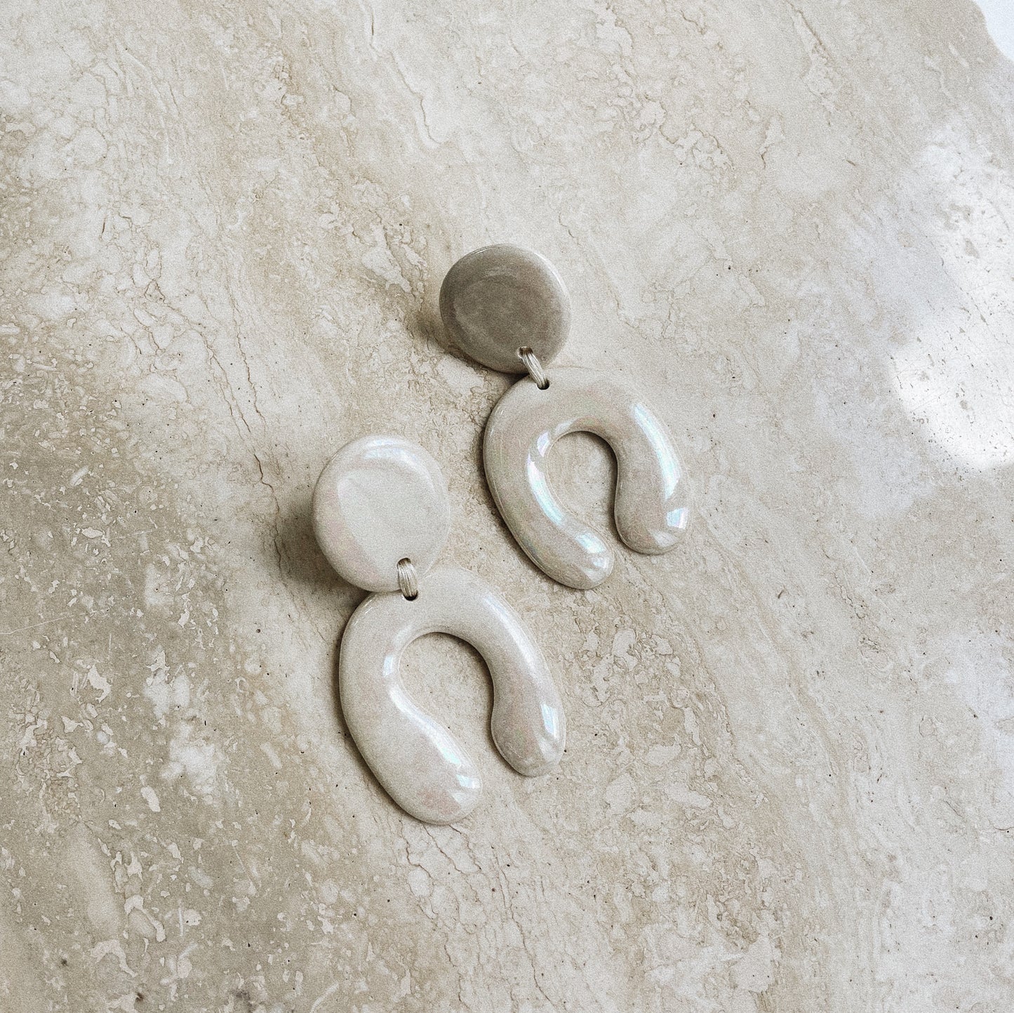 Alice Pearl Ceramic Earrings