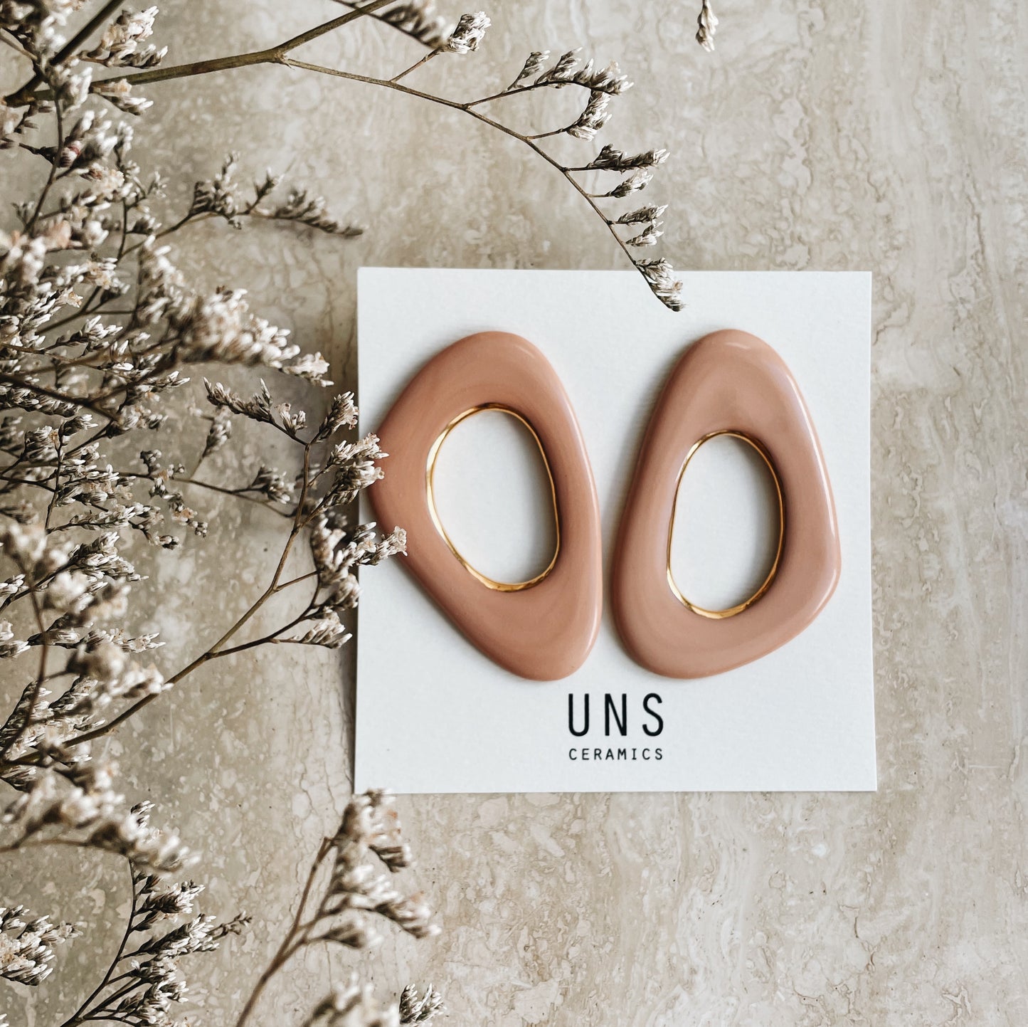 Zoe Rose Gold Ceramic Earring