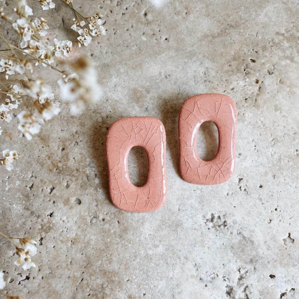 Clara Salmon Ceramic Earring
