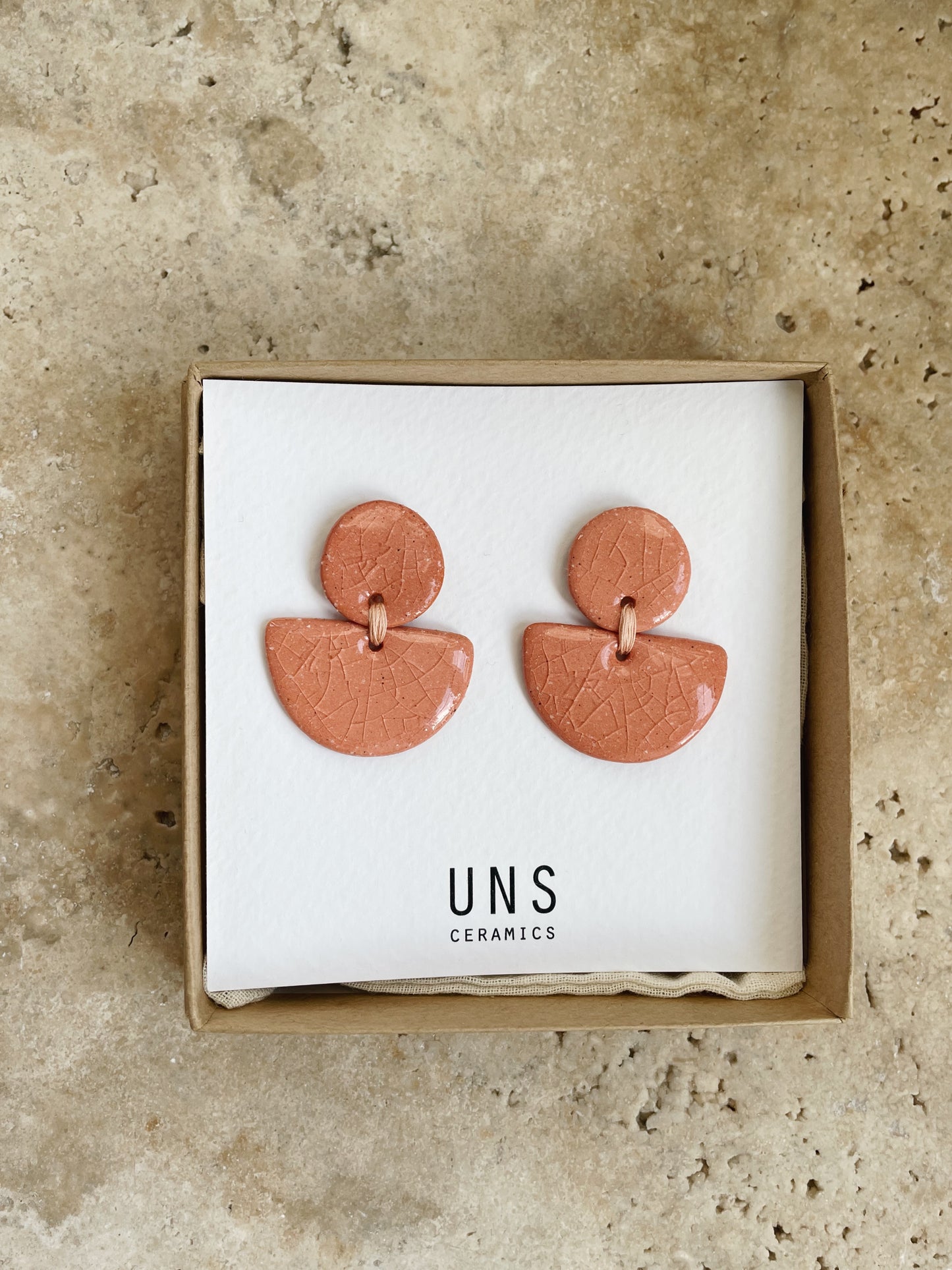 Ceci Salmon Ceramic Earring
