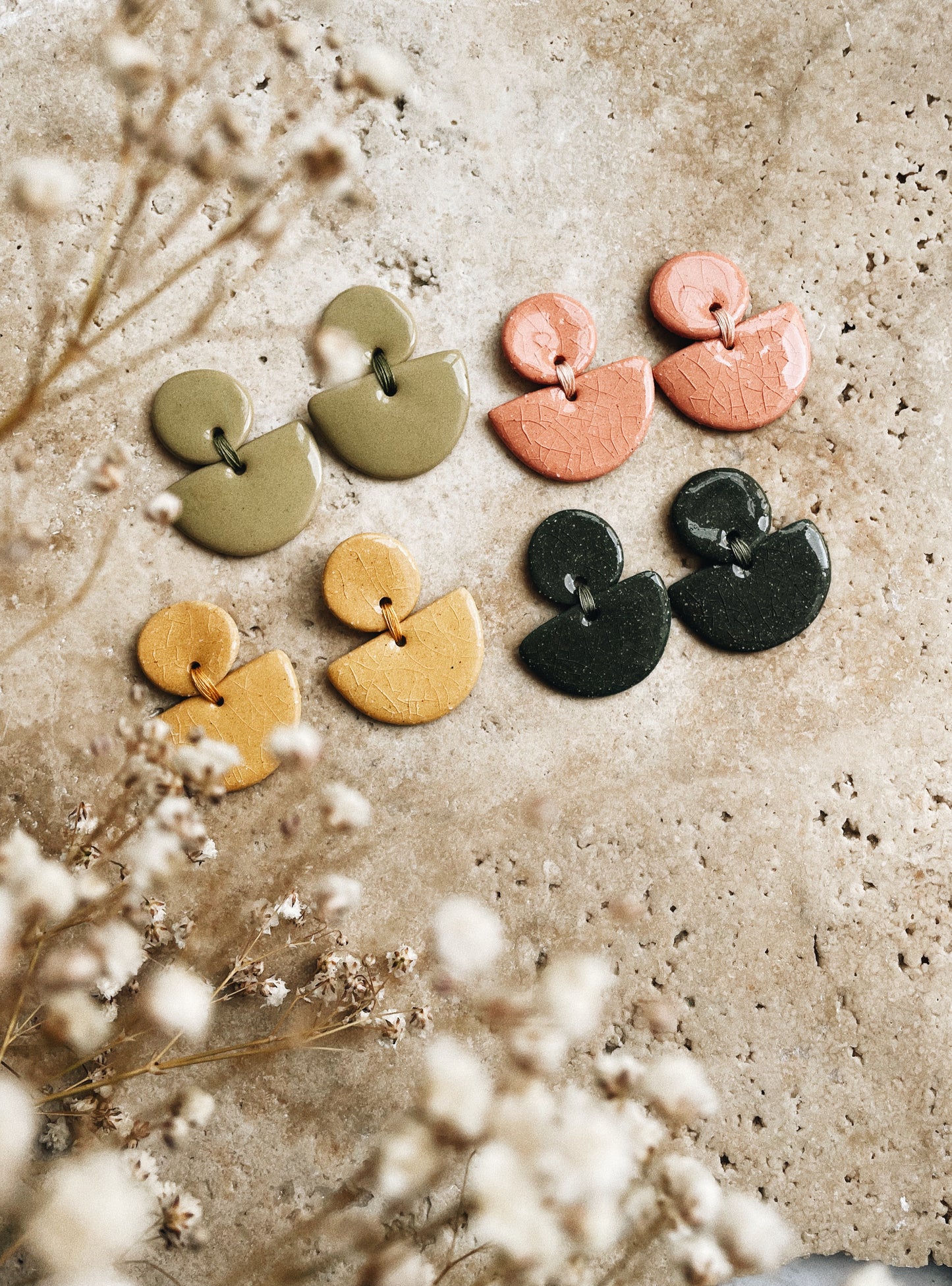 Ceci Salmon Ceramic Earring