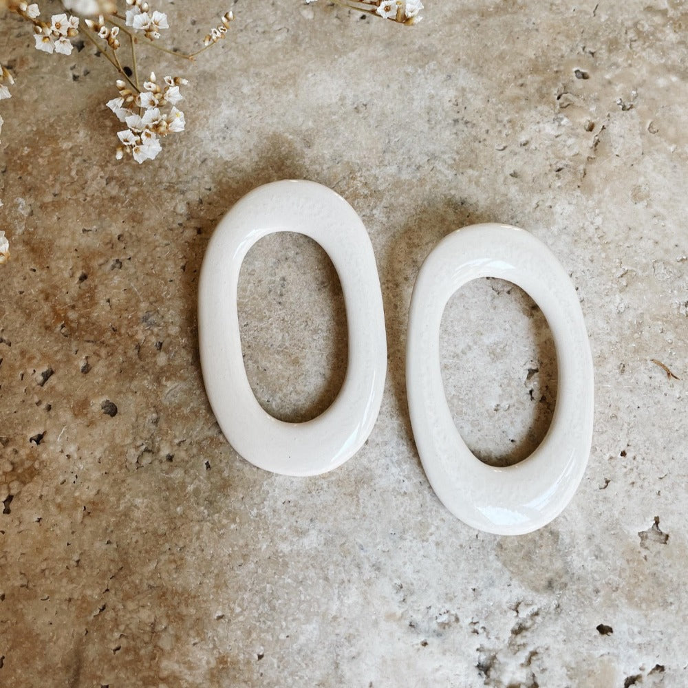 Marie Valentine Ivory Ceramic Earring