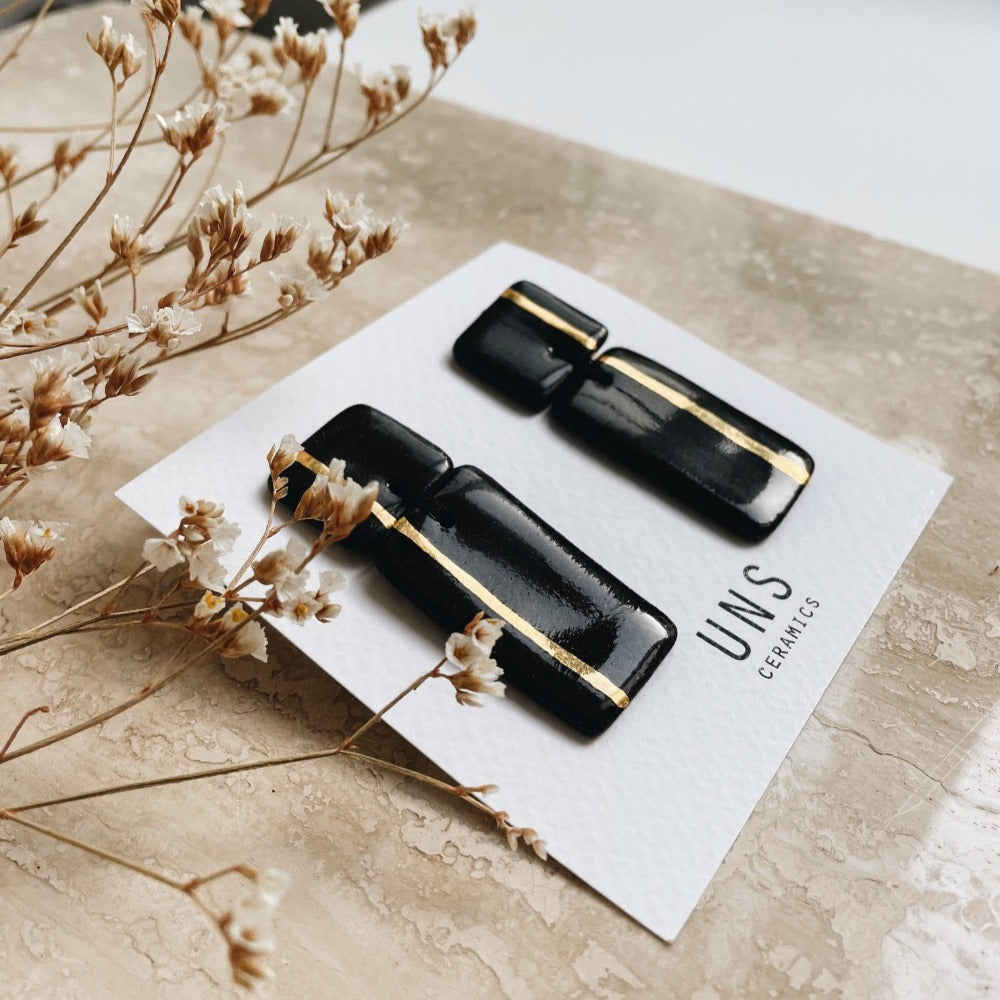 Pilar Black Ceramic Earring