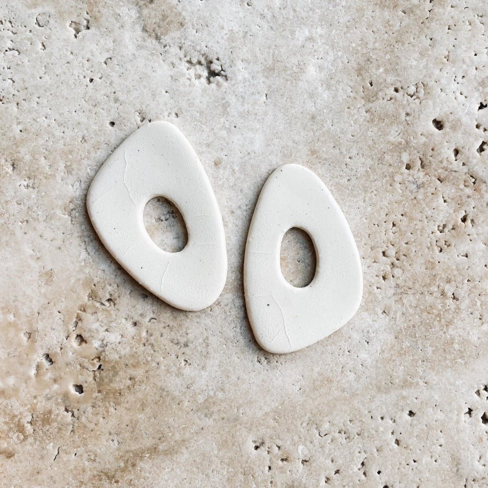 Zoe White Ceramic Earring