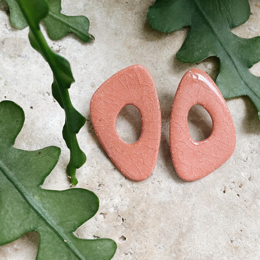 Zoe Salmon Ceramic Earring