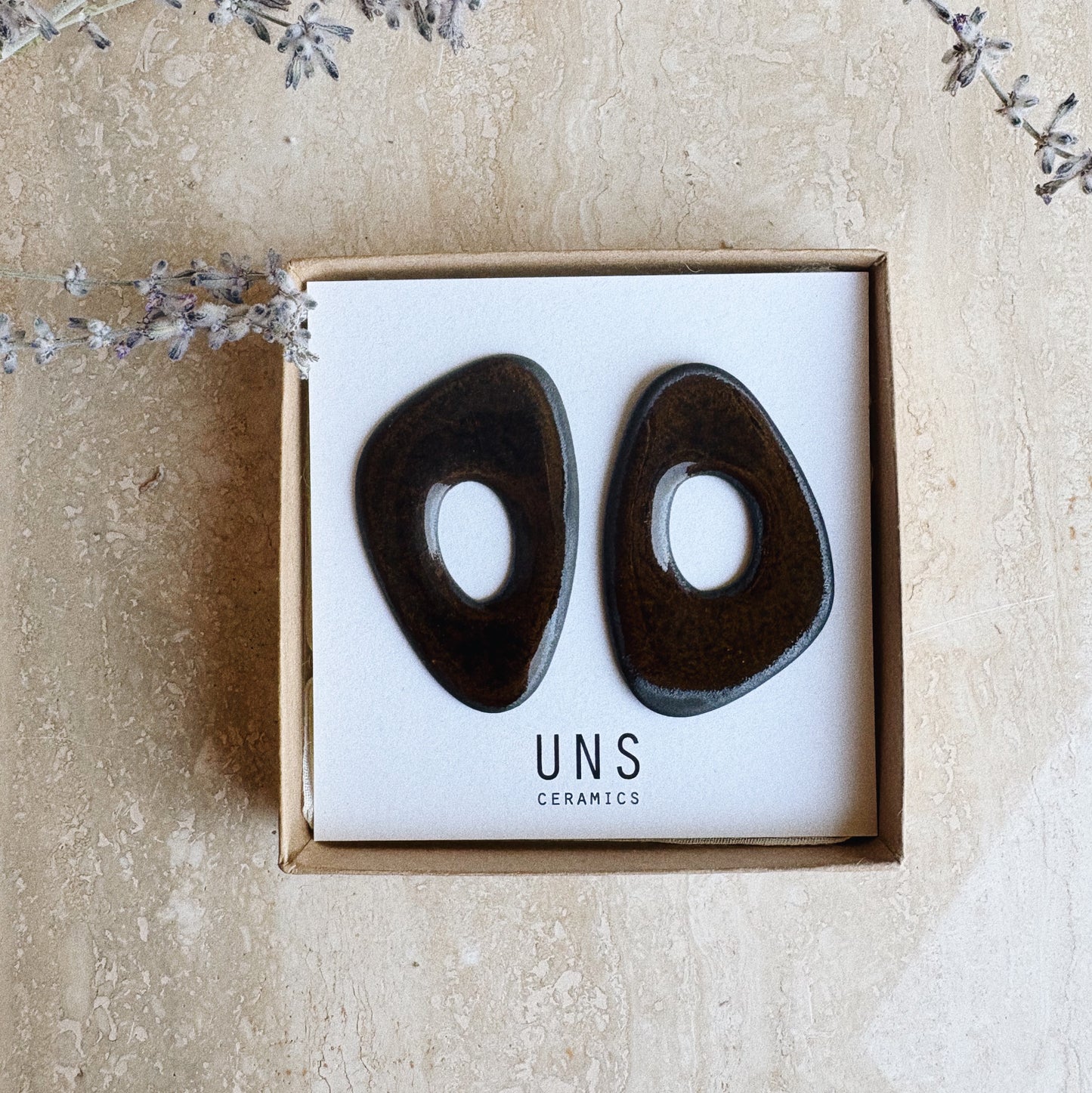 Zoe dark Ceramic Earring