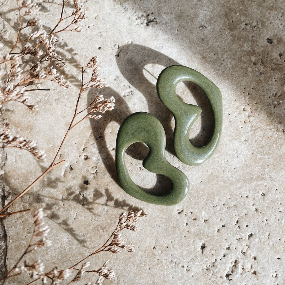 Sara Green Ceramic Earring