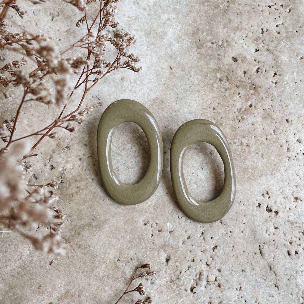 Marie Valentine Khaki Green Earrings