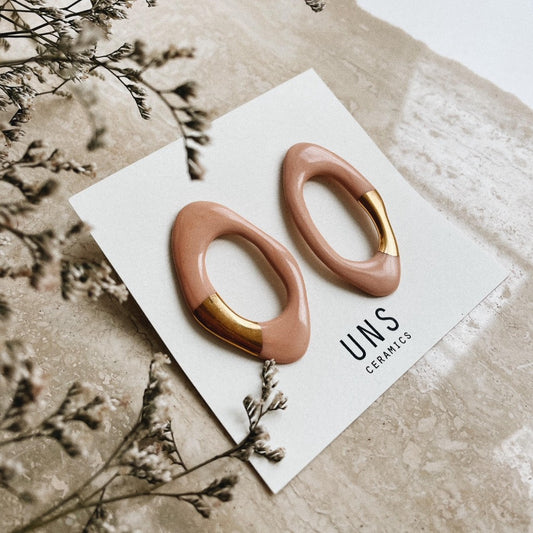 Livia Rose Ceramic Earring with Gold