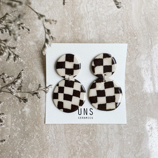 Luana Chess Ceramic Earring