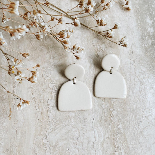 Valentina White Ceramic Earring